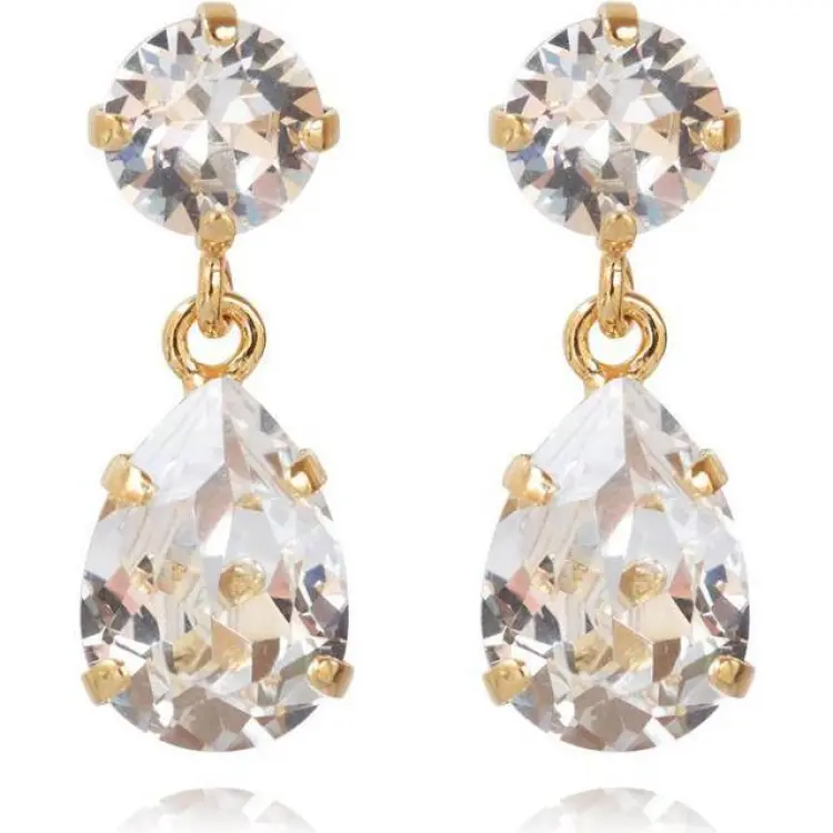 Caroline Svedbom Mini Drop Earrings - Gold/Transparent