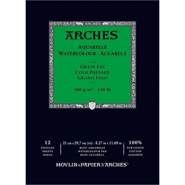Arches Watercolor Pad CP A4 300gm 12 sheets
