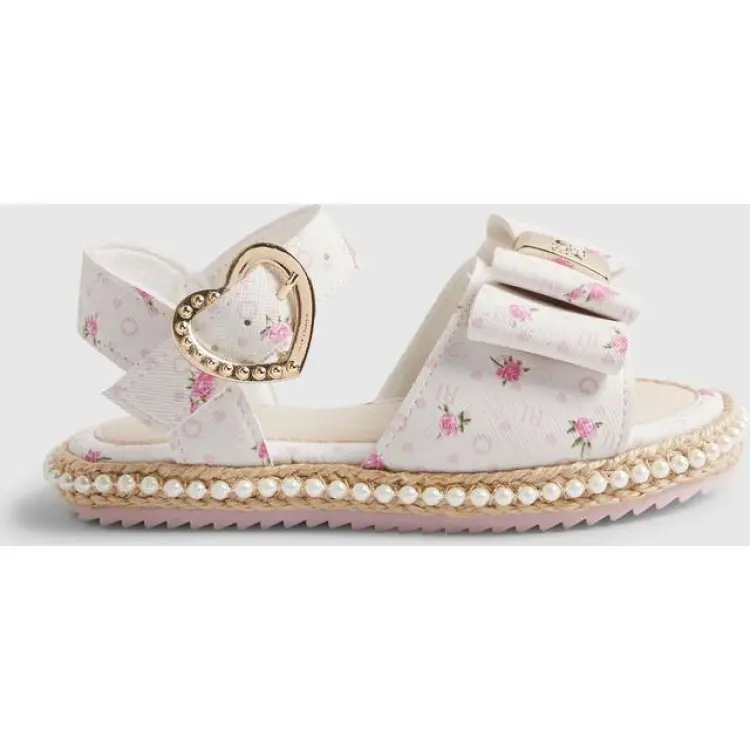 River Island White Ditsy Rose Bow Espadrille Sandals