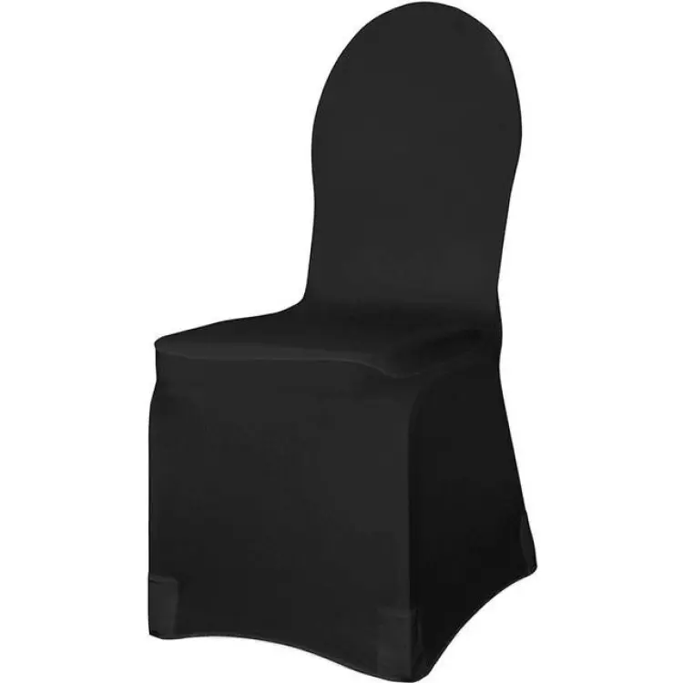 PartyDeco Stolsöverdrag Rund Rygg, Elastisk Stolsöverdrag Vit