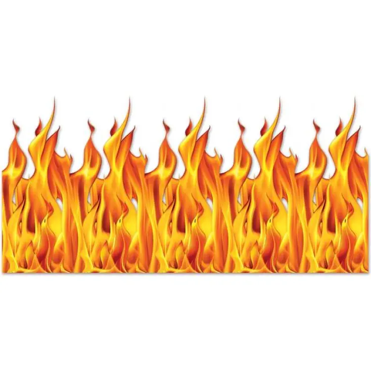 Beistle Decals & Wall Decorations Flame Backdrop Yellow/Orange