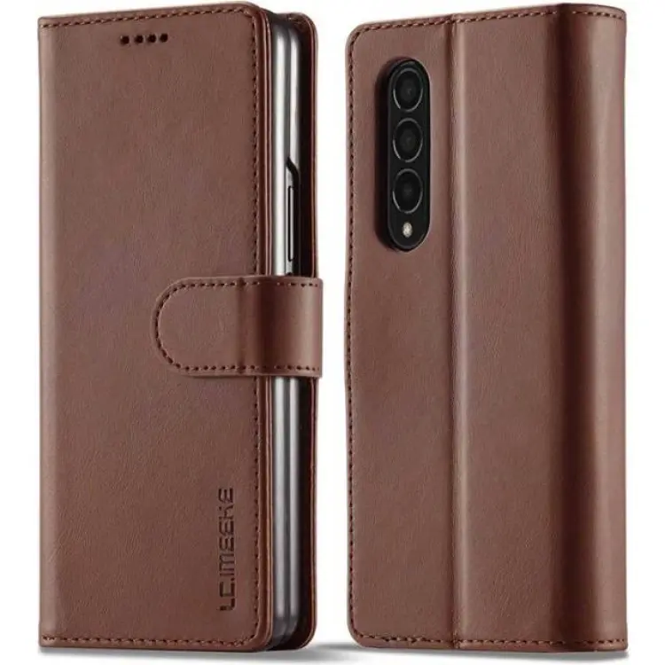 SiGN LC.IMEEKE Galaxy Z Fold 4 Plånboksfodral Shockproof Magnetic Brun