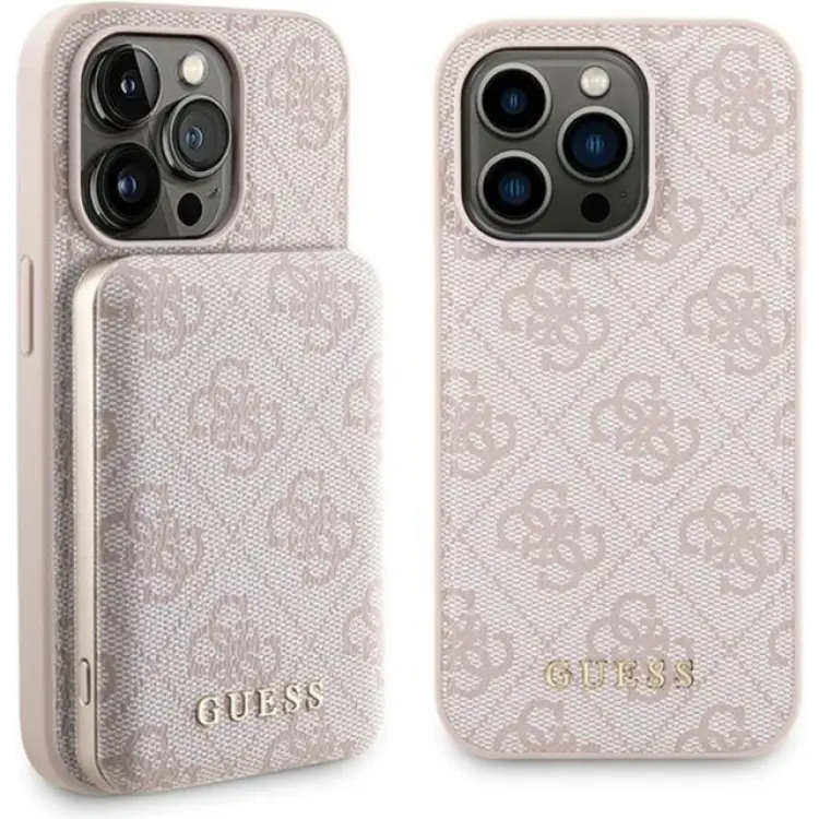 Guess iPhone 15 Pro 6.1" Skal & Powerbank 5000mAh MagSafe - Rosa