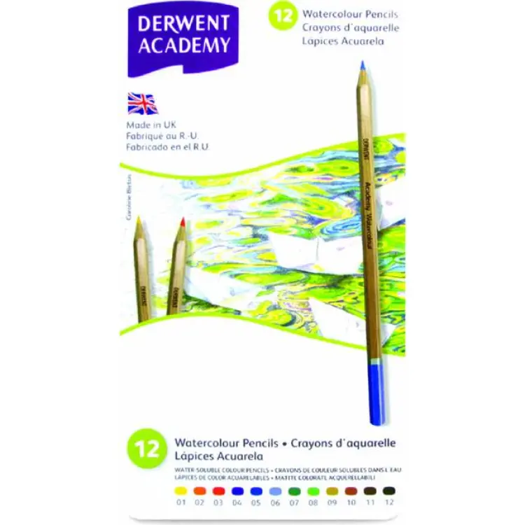 Derwent Academy Watercolour Pencils 12-pack