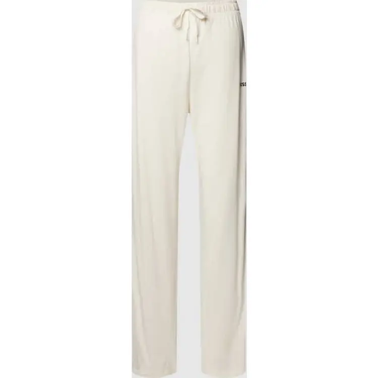 BOSS Drawstring pyjama in stretch cotton with printed logo