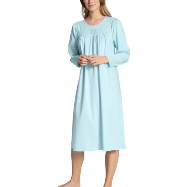 Calida Soft Cotton Nightdress - Light Blue