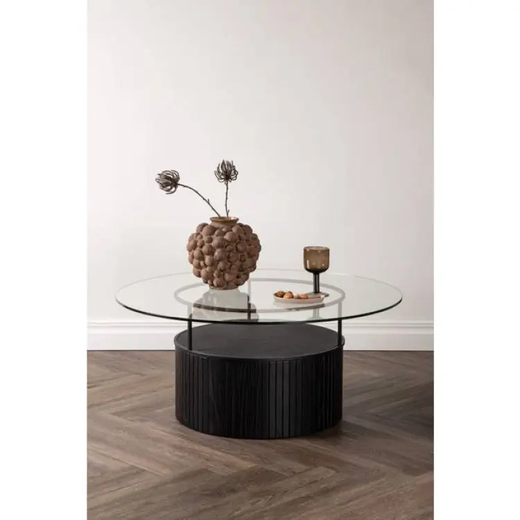 Venture Design Ede svart/klarglas Soffbord