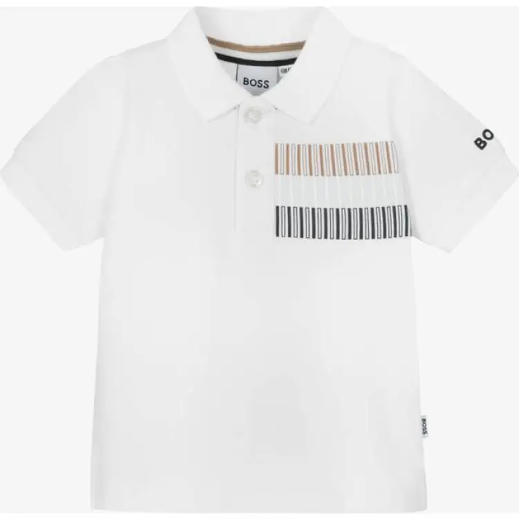BOSS Kids' Polo Shirt Stretch Cotton Signature Stripes