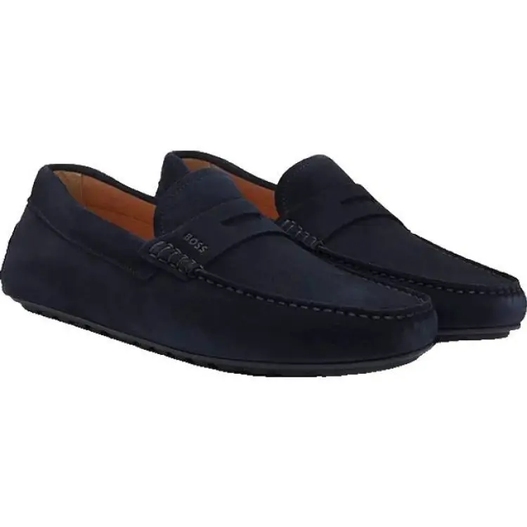 BOSS Noel Suede Loafers - Dark Blue