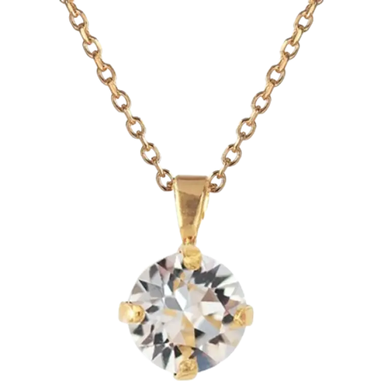 Caroline Svedbom Classic Petite Necklace - Gold/Transparent