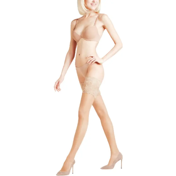 Falke Seidenglatt 15 Den Women Stay Ups - Powder