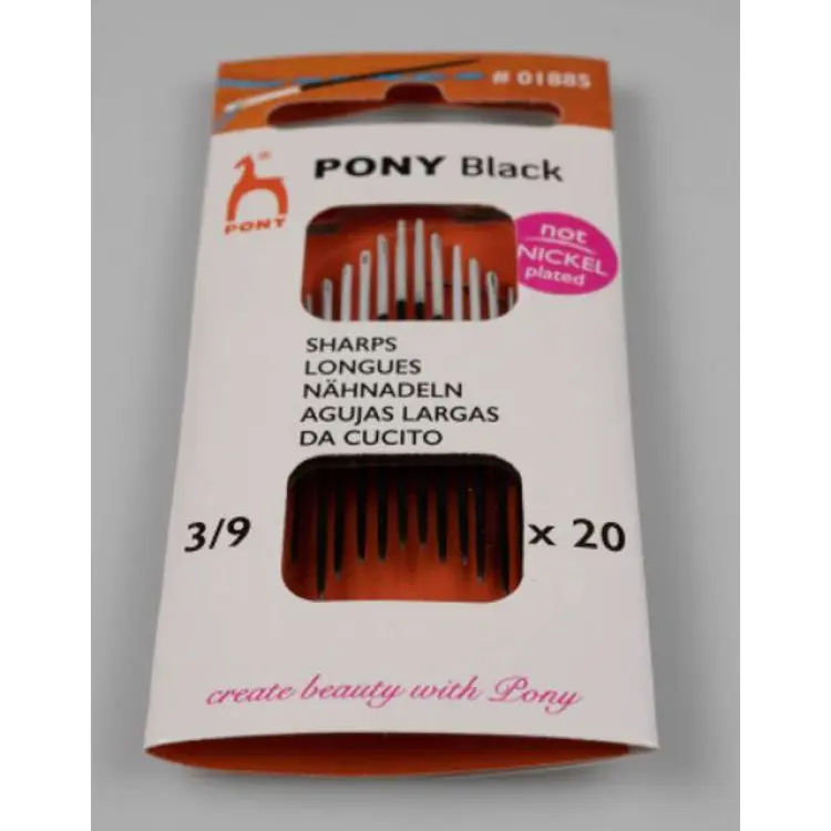Pony Black Synål Str 3/9 20 Styck