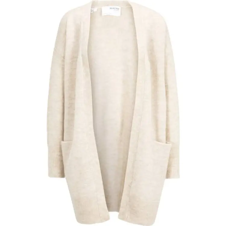 Selected Femme Lulu New Ls Knit Cardigan - Grå
