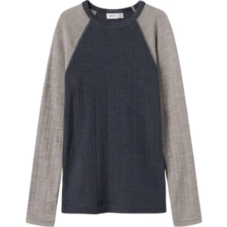 Name It NkmWang Ull Needle Genser Solid - Ombre Blue