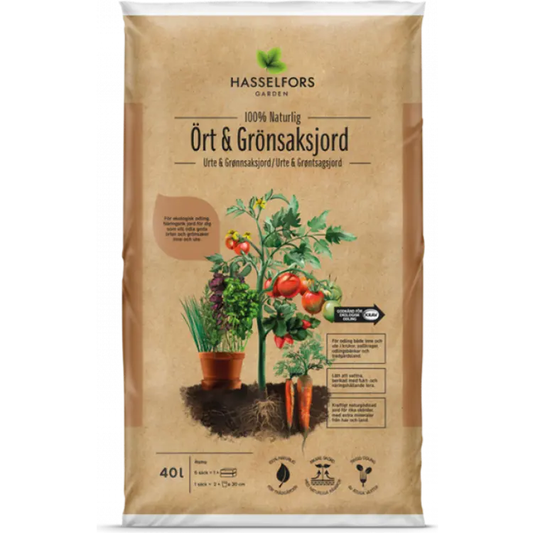 Hasselfors Garden Ört and Grönsaksjord 40L 40L