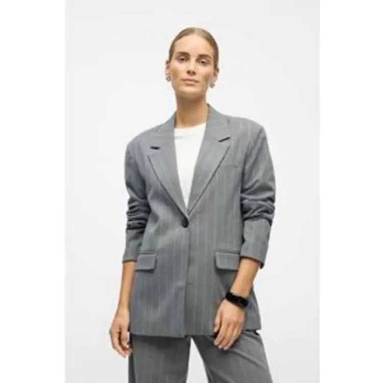 Object Kavaj Objlisa LO Blazer Noos Dam Kavaj - Ecru Grey Melange/Humus