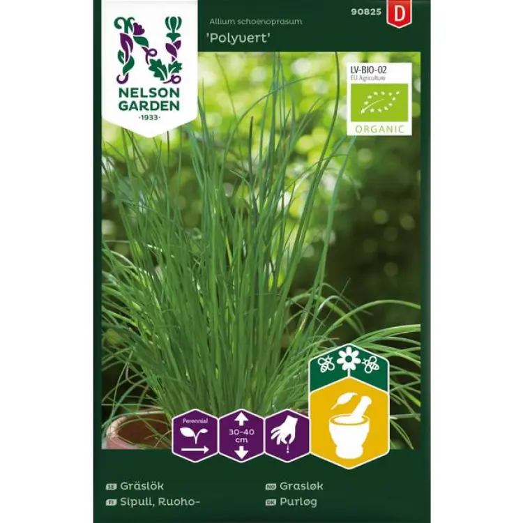 Nelson Garden Ekologisk Allium Schoenoprasum Polyvert