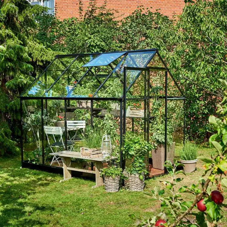 Halls Greenhouses Qube 68 5.1m² 3mm Aluminium Härdat glas