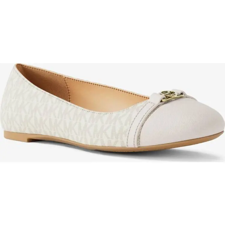 Michael Kors MK Mandy Signature Logo Moccasin - Natural