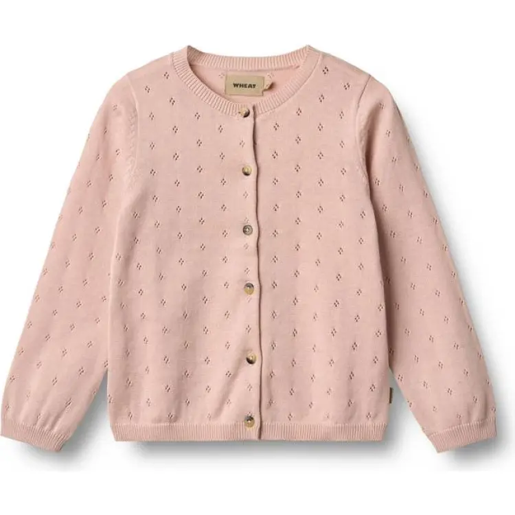 Wheat Kid's Knit Cardigan Barn - Lyserød