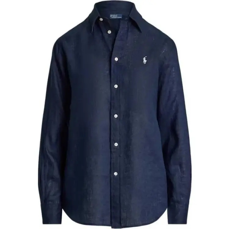 Polo Ralph Lauren Classic Fit Linen Shirt Dam Skjorta - Tidal Navy
