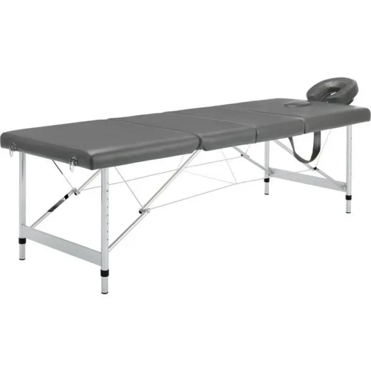 vidaXL Massagebänk med 4 zoner aluminiumram antracit 186x68 cm