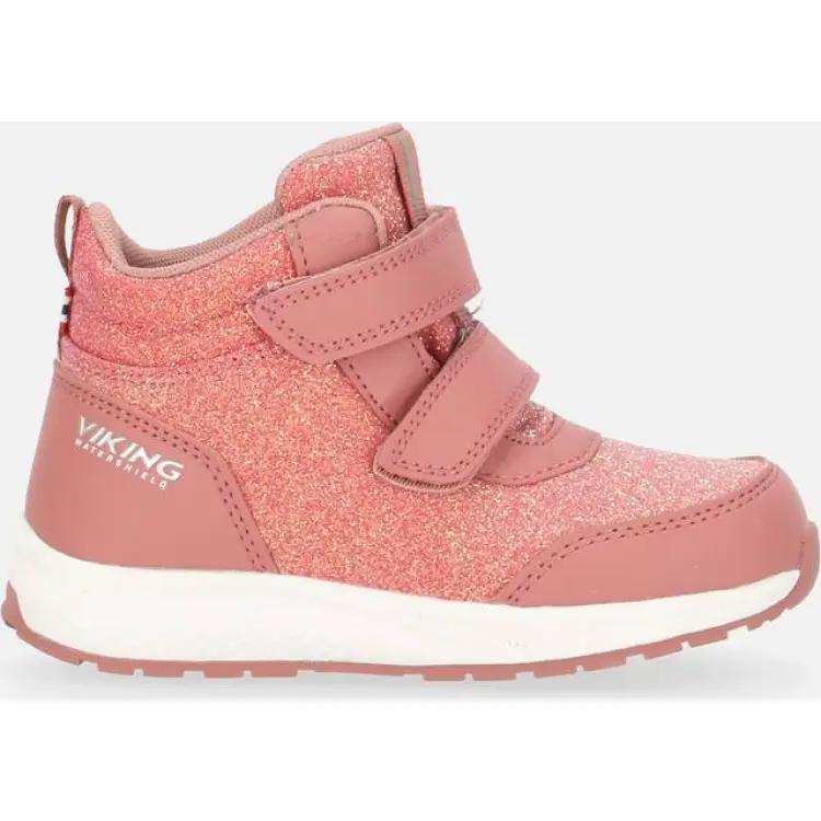 Viking Kängor Studsande Glitter Mid WP 2V - Rosa
