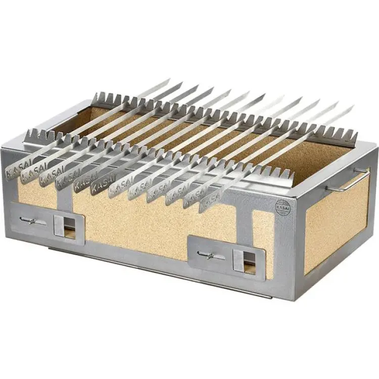 Kasai Spettstativ Grillspett 12 St XL Stål
