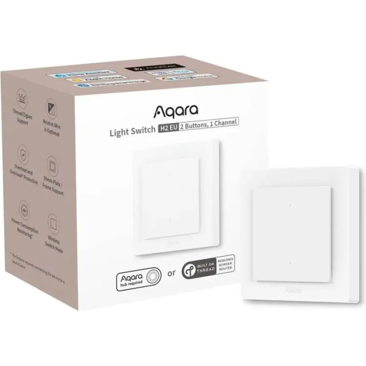 Aqara Light Switch H2 EU 2 Buttons 1 Channel