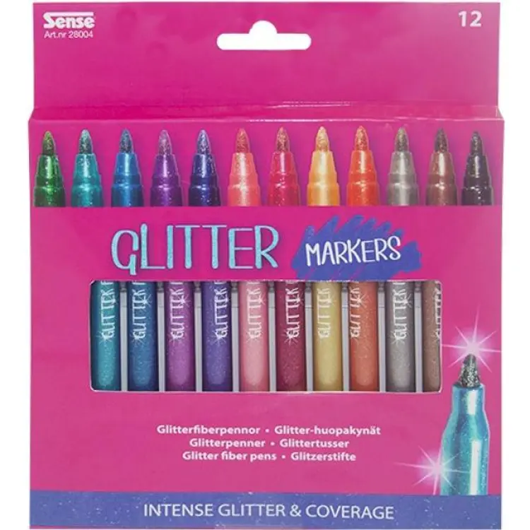 Sense Glitter Markers 12-pack