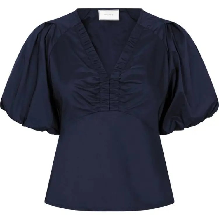 Neo Noir Irina Poplin Blouse - Navy