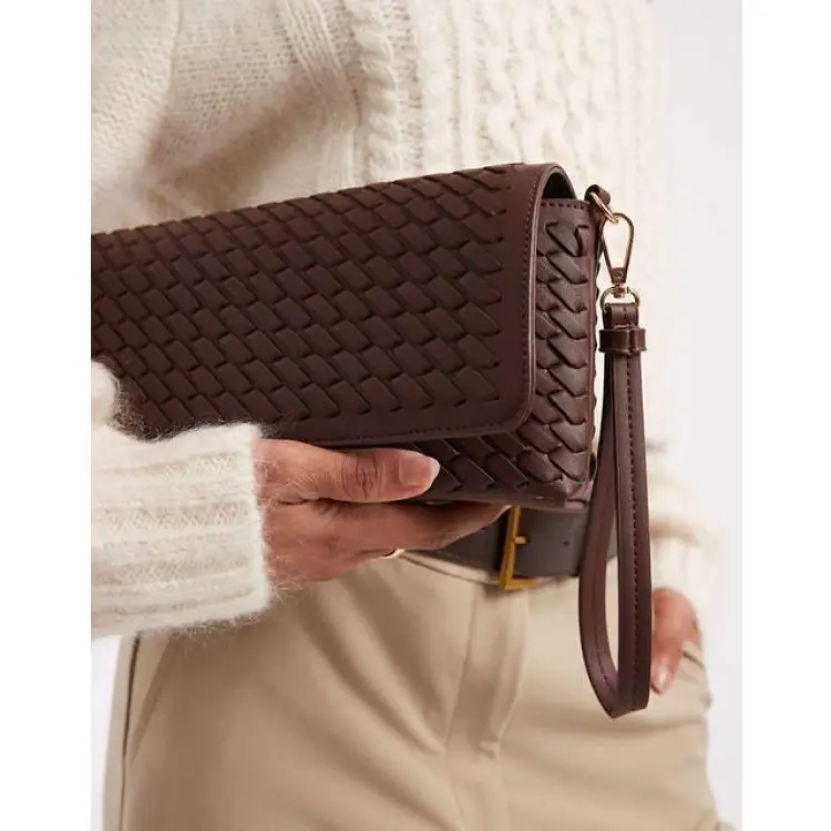 Glamorous Vävd Kuvertväska - Brown