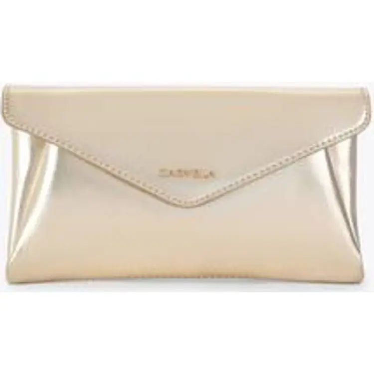 Carvela Gold Plated Brown Megan Envelope Clutch Bag