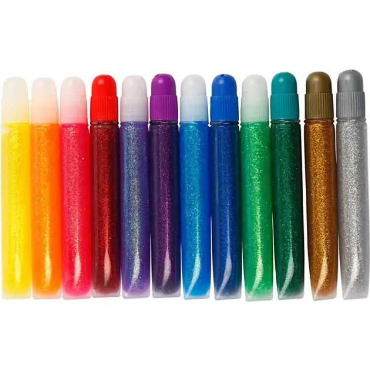 Creotime Glitter Glue Assorted Colours 12x10ml
