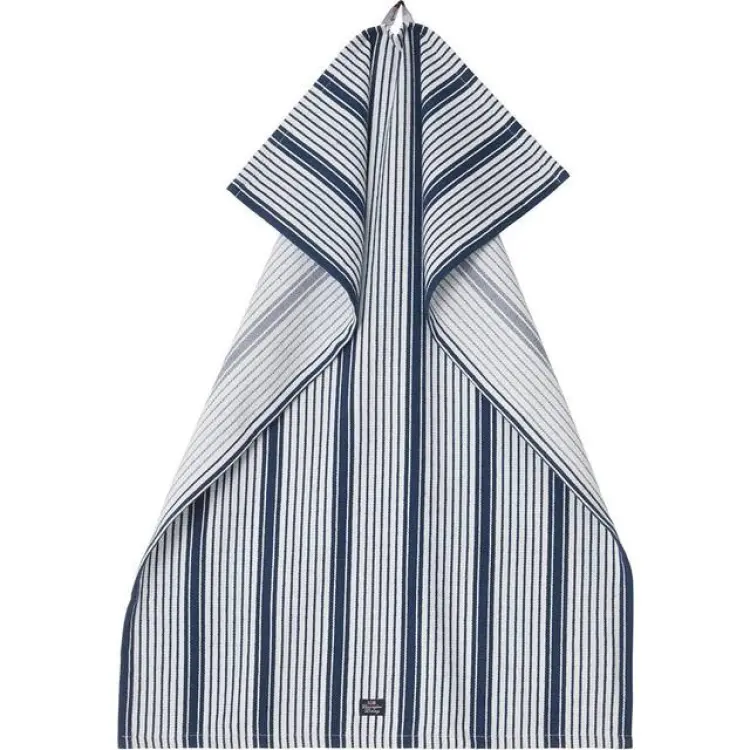 Lexington Organic Cotton Kökshandduk Vit, Blå (70x50cm)