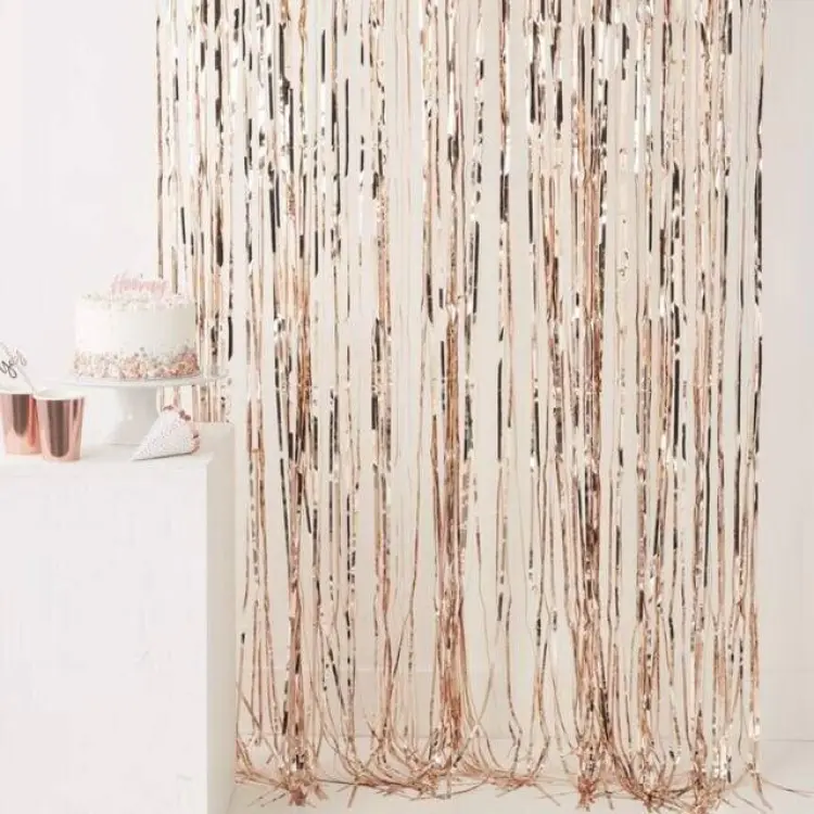 PartyDeco Dørforhæng i folie ROSEGOLD