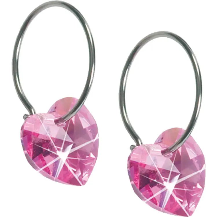 Blomdahl Heart Earrings - Silver/Rose