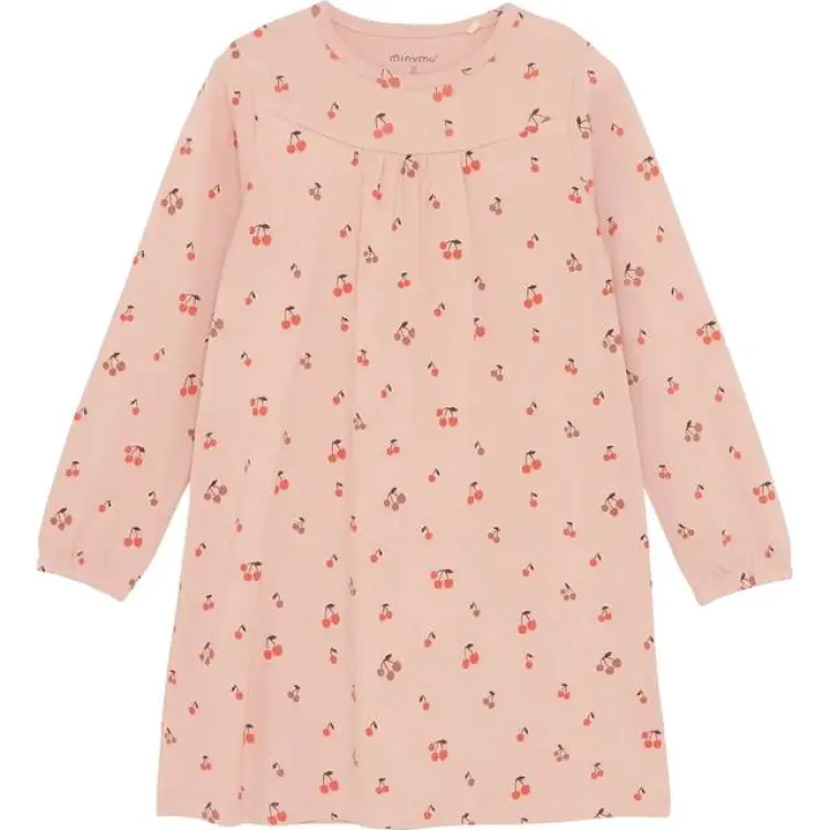 Minymo Kid's Nightdress L/S AOP - Rosa