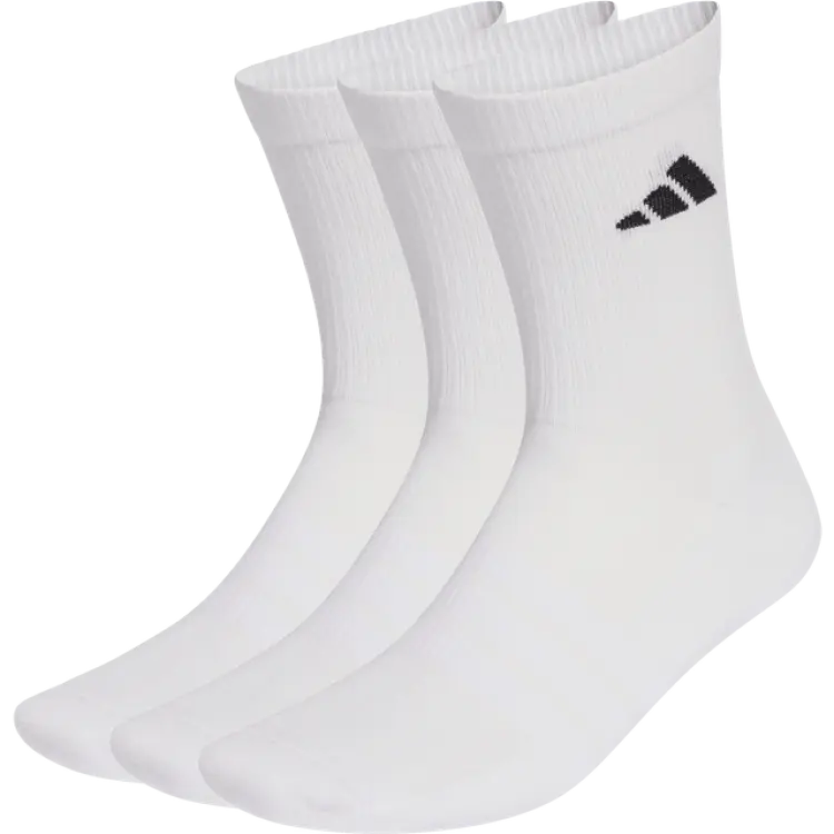 adidas Crew Socks 3 Pair Pack - White/Black Cushioned