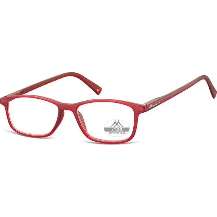 Montana Eyewear Superplatta MR51 tillverkade av högkvalitativ plast med fjädergångjärn och fodral rött 1,00 dpt