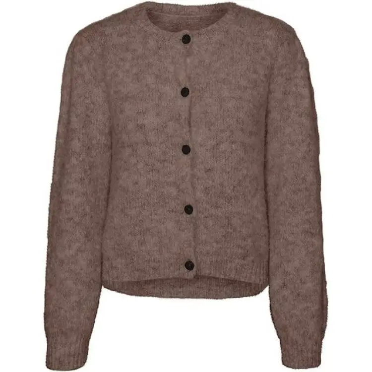 Vero Moda Novah Knit Cardigan - Brown Lentil Melange