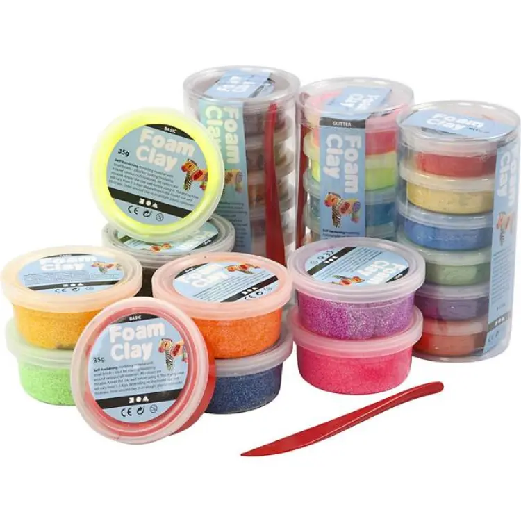 CChobby Foam Clay Glitter Assorted Colours Tubs 28-pack