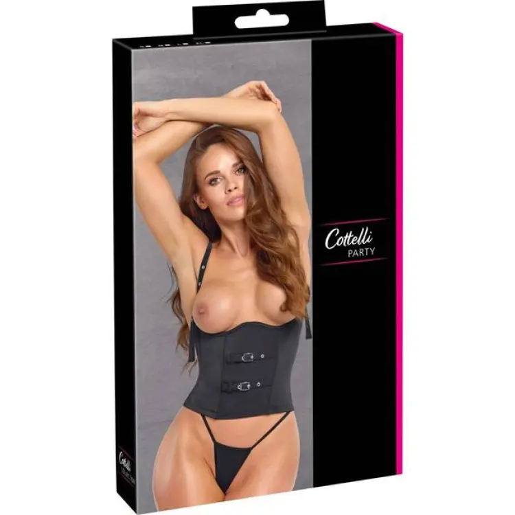 Cottelli Collection Open Cup Waist Corset Black