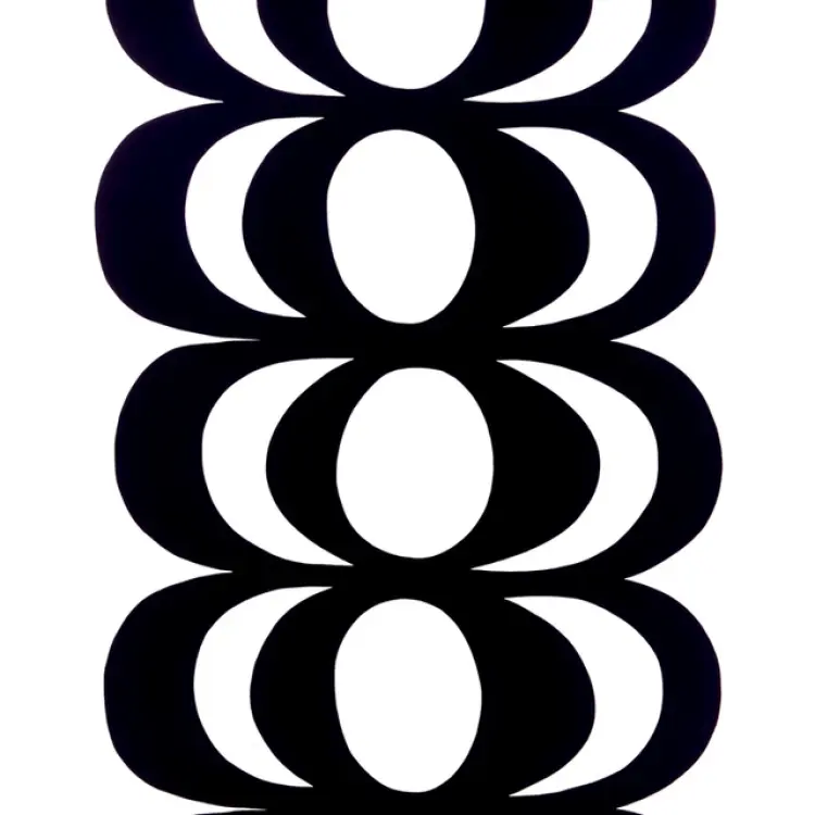 Marimekko Kaivo Metervara Black/White (88x145cm)