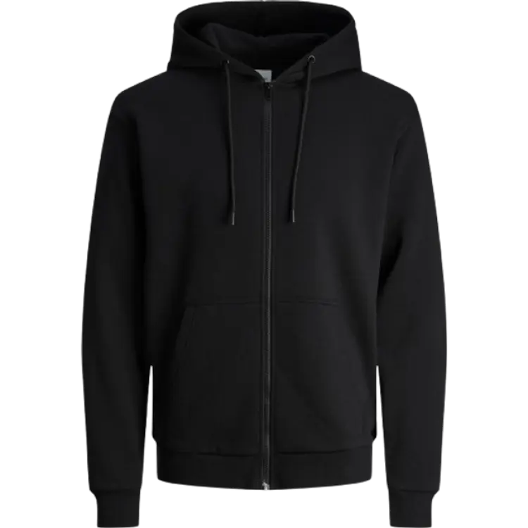 Jack & Jones Enfärgat Huvtröje Med Dragkedja Svart