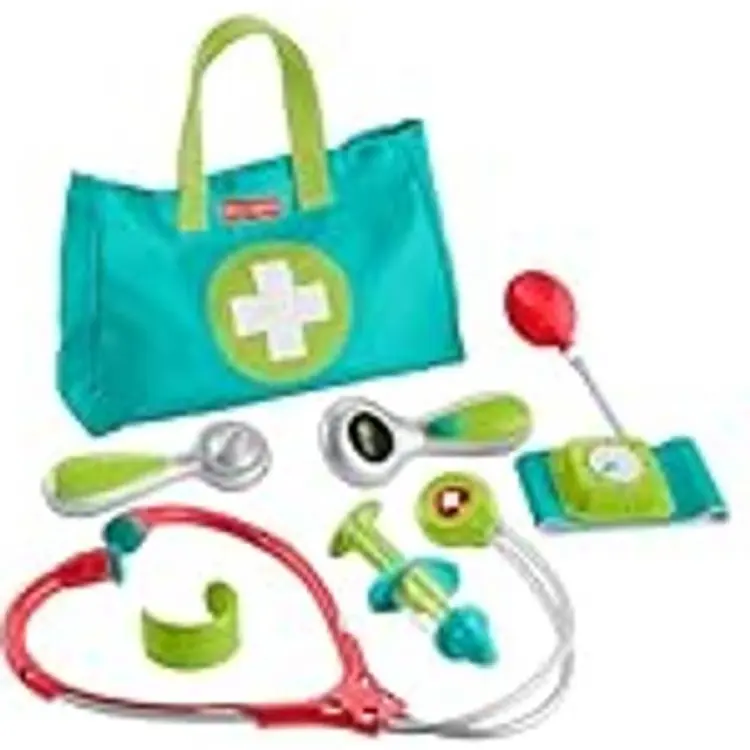 Fisher-Price Fisher-Price-doktorsväska för låtsaslek, utklädningsleksak i form av doktorsväska i sju delar för barn från 3 år, HYH26