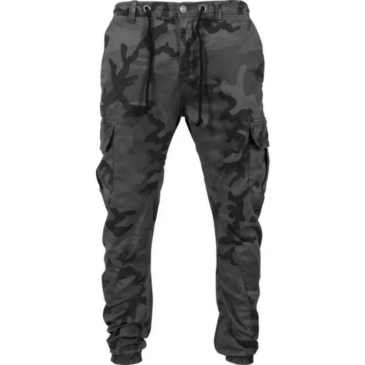 Urban Classics Camo Cargo Jogging Pants - Grey Camouflage