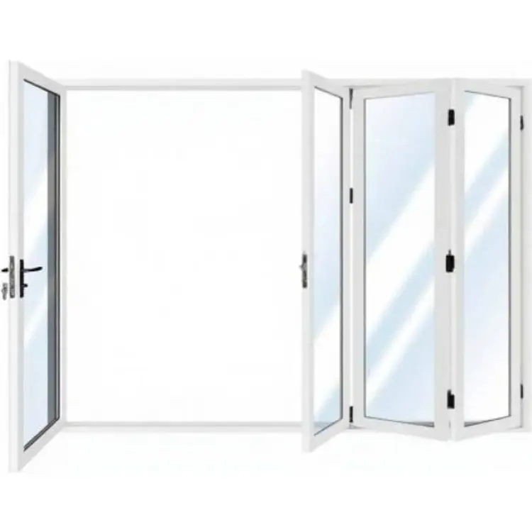 Bedly Vikbar Altandörr 2.74x2 m Vit Aluminiumram Enkelglas Vikdörr (x)