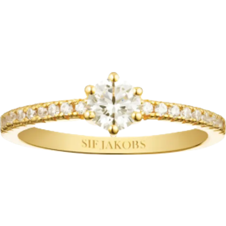 Sif Jakobs Ellera Uno Grande Ring - Gold/Transparent