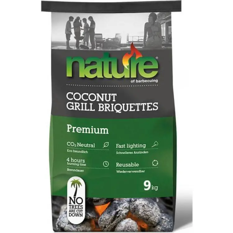 Nature Grillbriketter Premium 9Kg Värmelogg Småsäck